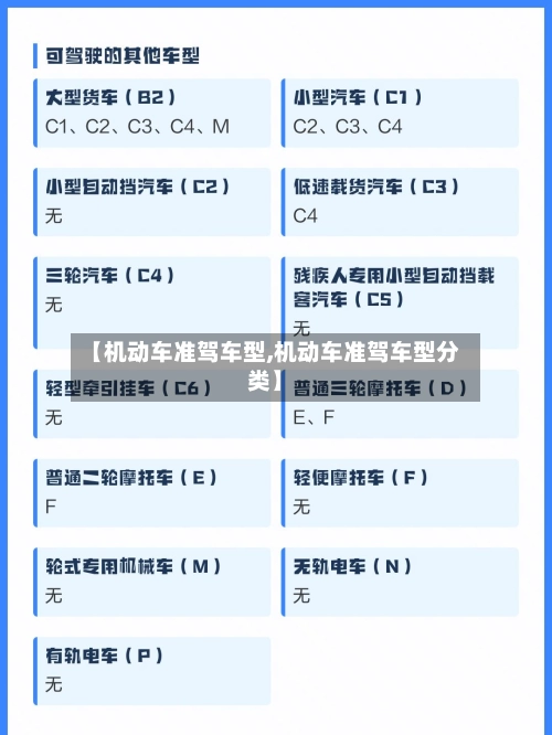 【机动车准驾车型,机动车准驾车型分类】-第3张图片