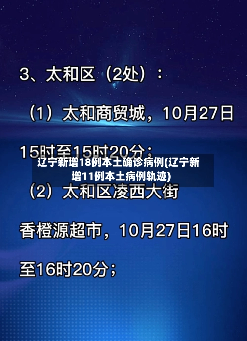 辽宁新增18例本土确诊病例(辽宁新增11例本土病例轨迹)-第3张图片