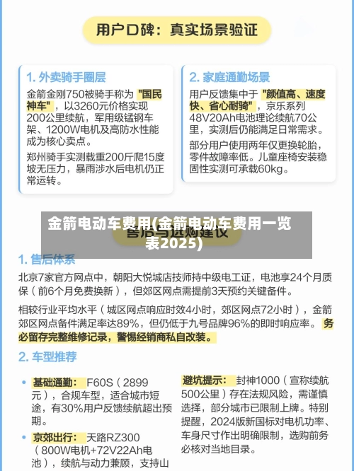 金箭电动车费用(金箭电动车费用一览表2025)
