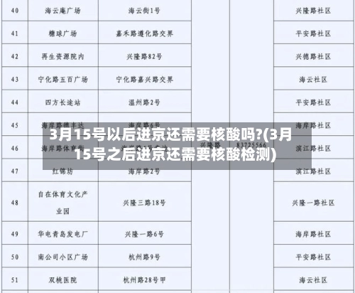 3月15号以后进京还需要核酸吗?(3月15号之后进京还需要核酸检测)-第2张图片