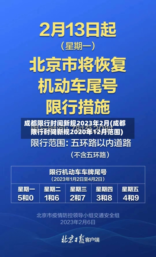 成都限行时间新规2023年2月(成都限行时间新规2020年12月范围)