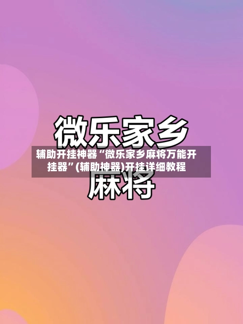 辅助开挂神器“微乐家乡麻将万能开挂器”(辅助神器)开挂详细教程