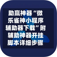 助赢神器“微乐雀神小程序辅助器下载”附辅助神器开挂脚本详细步骤-第3张图片