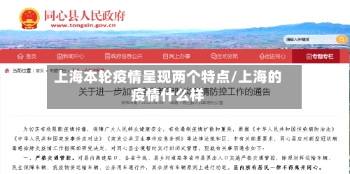 上海本轮疫情呈现两个特点/上海的疫情什么样-第2张图片