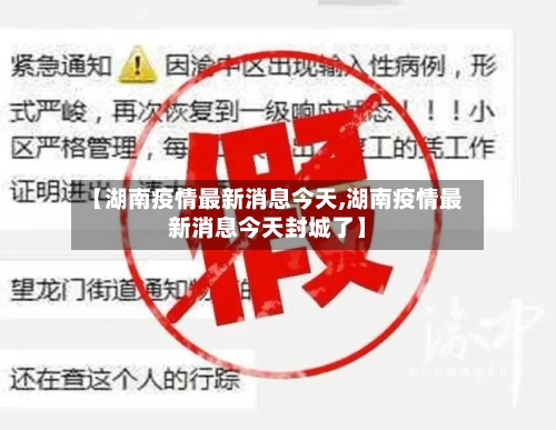 【湖南疫情最新消息今天,湖南疫情最新消息今天封城了】-第2张图片