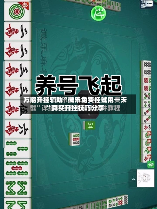 万能开挂辅助“微乐免费挂试用一天”真实开挂技巧分享-第3张图片
