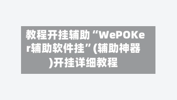 教程开挂辅助“WePOKer辅助软件挂”(辅助神器)开挂详细教程-第3张图片