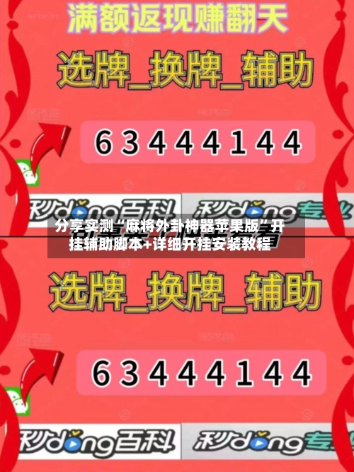 分享实测“麻将外卦神器苹果版	”开挂辅助脚本+详细开挂安装教程-第3张图片