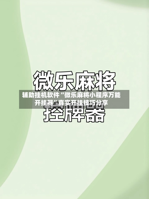 辅助挂机软件“微乐麻将小程序万能开挂器”真实开挂技巧分享