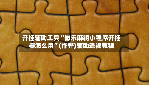 开挂辅助工具“微乐麻将小程序开挂器怎么用	”(作弊)辅助透视教程-第2张图片