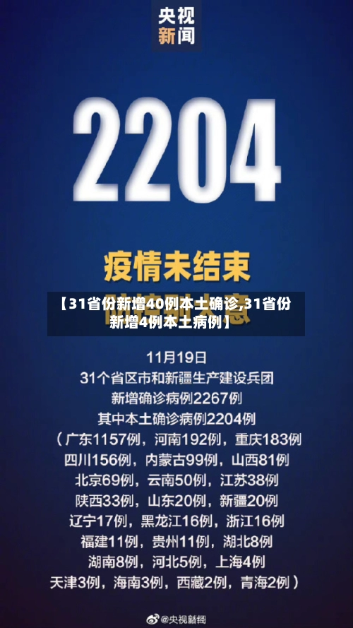 【31省份新增40例本土确诊,31省份新增4例本土病例】
