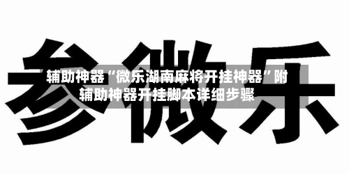 辅助神器“微乐湖南麻将开挂神器	”附辅助神器开挂脚本详细步骤-第2张图片