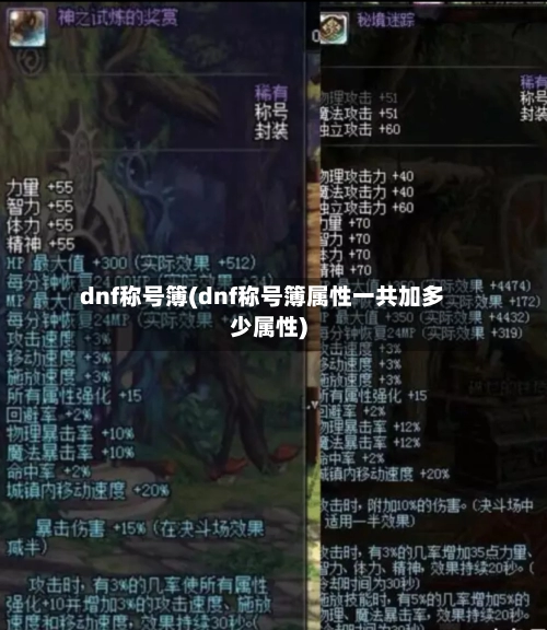 dnf称号簿(dnf称号簿属性一共加多少属性)