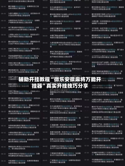 辅助开挂教程“微乐安徽麻将万能开挂器”真实开挂技巧分享-第3张图片