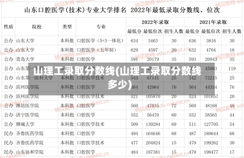 山理工录取分数线(山理工录取分数线多少)