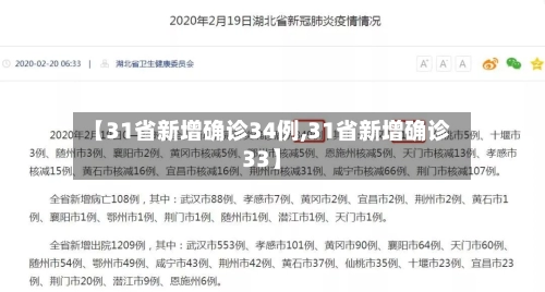 【31省新增确诊34例,31省新增确诊33】