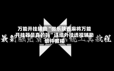 万能开挂辅助“微乐陕西麻将万能开挂器是真的吗	”详细外挂透视辅助软件教程-第2张图片