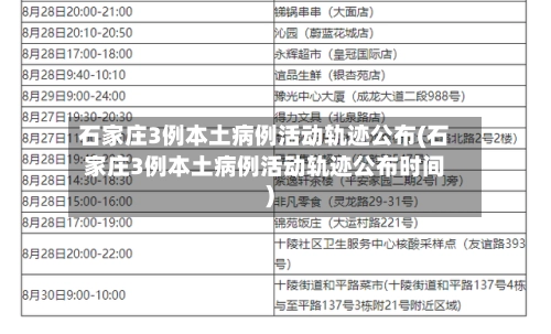 石家庄3例本土病例活动轨迹公布(石家庄3例本土病例活动轨迹公布时间)-第2张图片