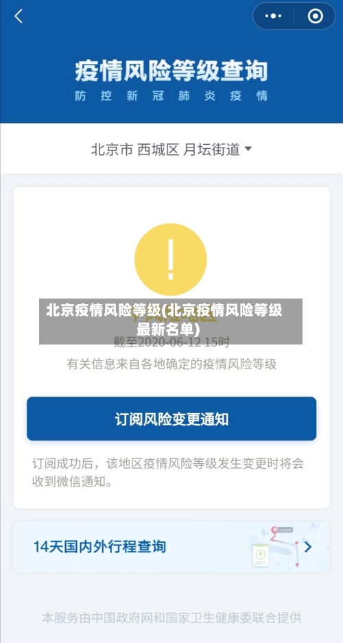 北京疫情风险等级(北京疫情风险等级最新名单)