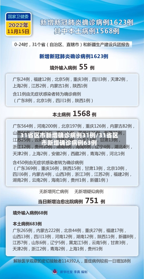 31省区市新增确诊病例31例/31省区市新增确诊病例63例