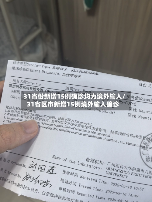 31省份新增15例确诊均为境外输入/31省区市新增15例境外输入确诊