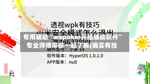 专用辅助“wepoker开挂辅助软件”专业师傅带你一起了解(确实有挂-第3张图片