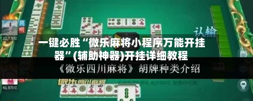 一键必胜“微乐麻将小程序万能开挂器”(辅助神器)开挂详细教程-第2张图片