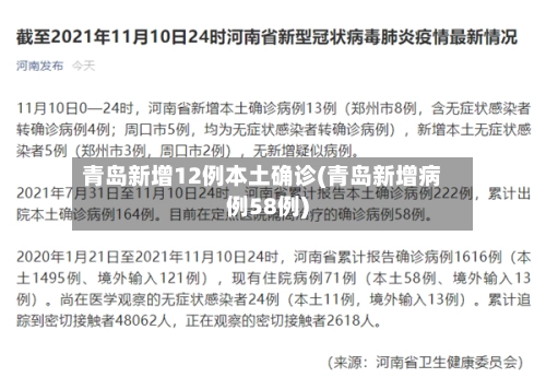 青岛新增12例本土确诊(青岛新增病例58例)-第2张图片