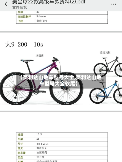 【美利达山地车型号大全,美利达山地车型号大全软尾】