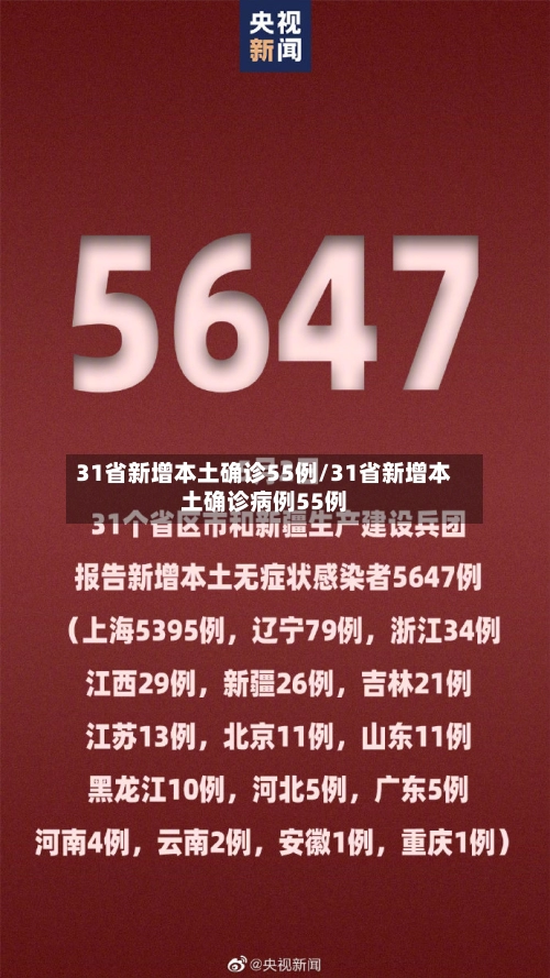31省新增本土确诊55例/31省新增本土确诊病例55例