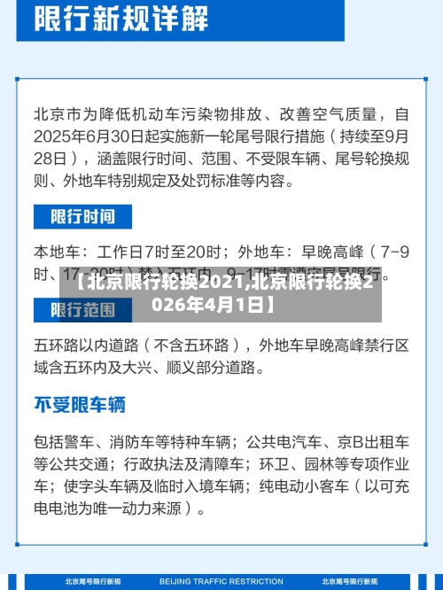 【北京限行轮换2021,北京限行轮换2026年4月1日】