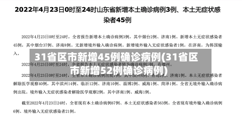 31省区市新增45例确诊病例(31省区市新增52例确诊病例)-第2张图片
