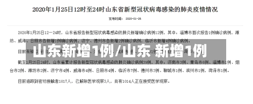山东新增1例/山东 新增1例-第2张图片