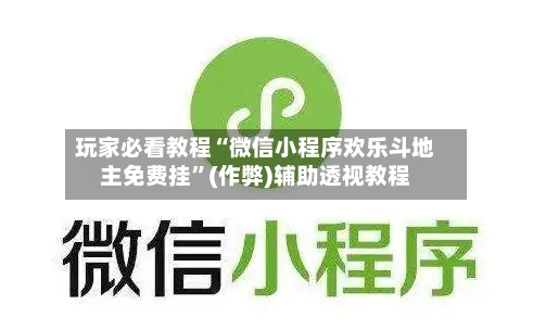 玩家必看教程“微信小程序欢乐斗地主免费挂”(作弊)辅助透视教程-第2张图片