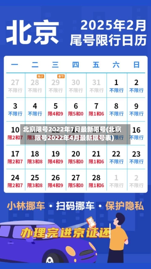 北京限号2022年7月最新限号(北京限号2022年4月最新限号表)