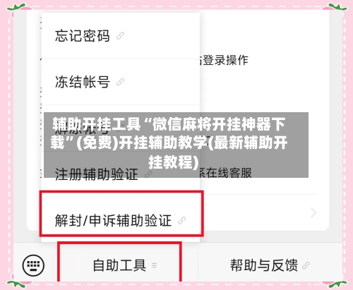 辅助开挂工具“微信麻将开挂神器下载”(免费)开挂辅助教学(最新辅助开挂教程)-第2张图片