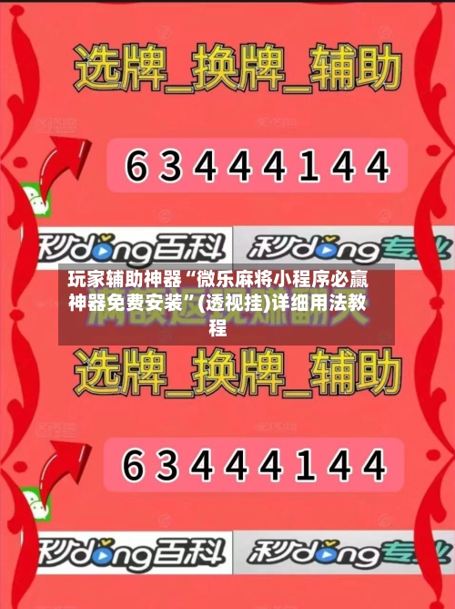 玩家辅助神器“微乐麻将小程序必赢神器免费安装”(透视挂)详细用法教程-第3张图片