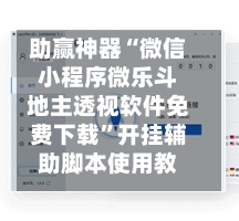 助赢神器“微信小程序微乐斗地主透视软件免费下载”开挂辅助脚本使用教程-第3张图片