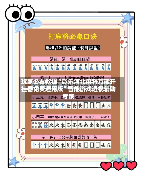 玩家必看教程“微乐河北麻将万能开挂器免费通用版”智能游戏透视辅助专家