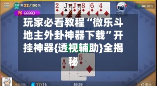 玩家必看教程“微乐斗地主外卦神器下载	”开挂神器{透视辅助}全揭秘-第2张图片