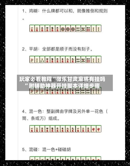 玩家必看教程“微乐甘肃麻将有挂吗	”附辅助神器开挂脚本详细步骤-第2张图片