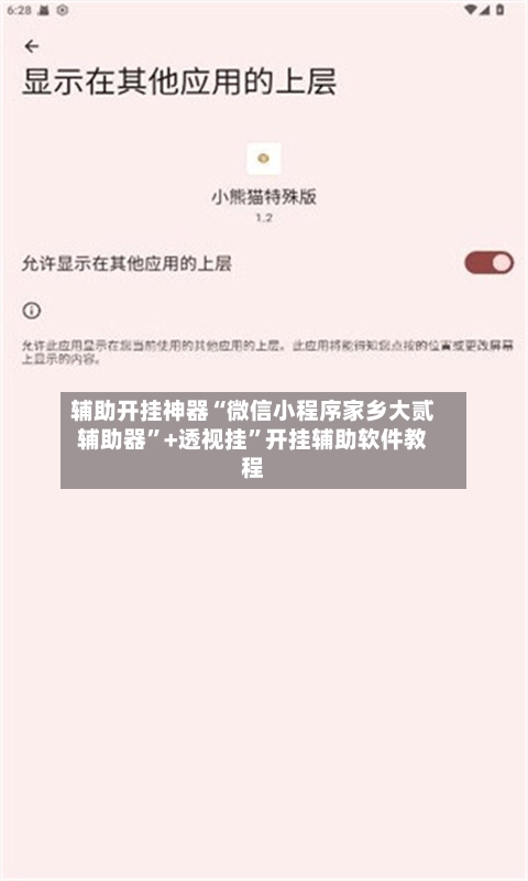 辅助开挂神器“微信小程序家乡大贰辅助器”+透视挂”开挂辅助软件教程-第2张图片