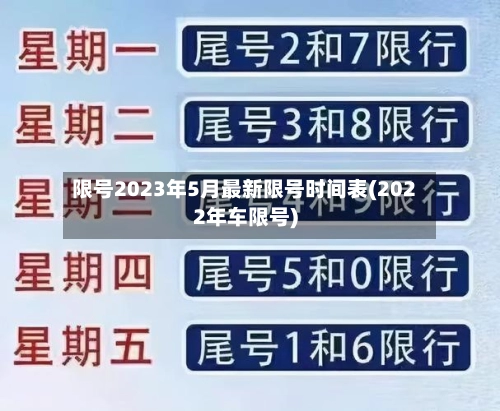 限号2023年5月最新限号时间表(2022年车限号)-第2张图片