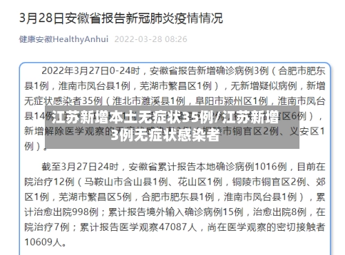 江苏新增本土无症状35例/江苏新增3例无症状感染者-第3张图片
