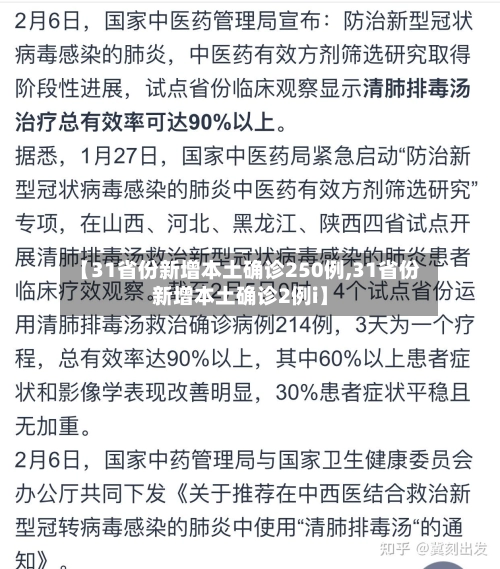 【31省份新增本土确诊250例,31省份新增本土确诊2例i】-第2张图片