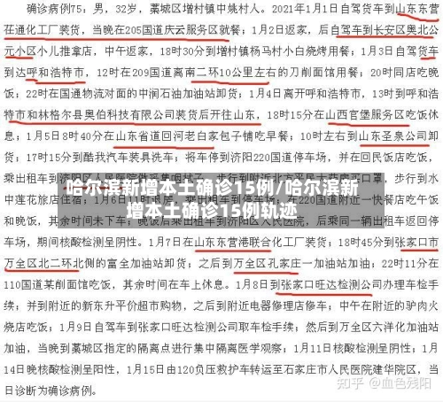 哈尔滨新增本土确诊15例/哈尔滨新增本土确诊15例轨迹