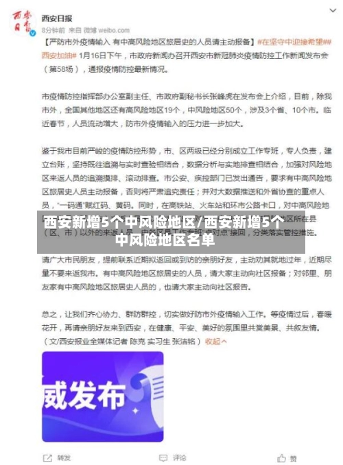 西安新增5个中风险地区/西安新增5个中风险地区名单-第2张图片