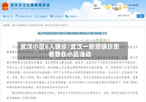 武汉小区6人确诊/武汉一新增确诊患者曾在小区活动