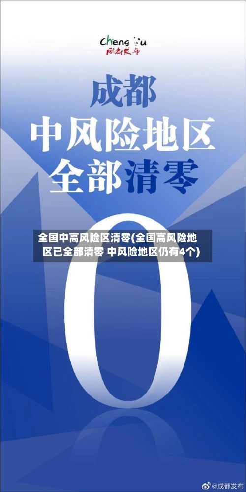 全国中高风险区清零(全国高风险地区已全部清零 中风险地区仍有4个)
